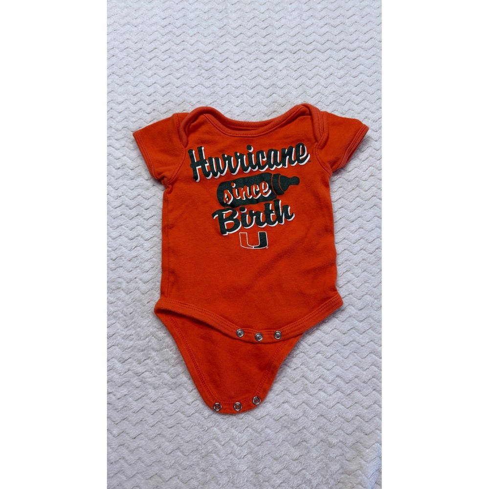 Gen2 Miami Hurricanes Orange Hurricane Since Birth Baby Bodysuit 3/6M